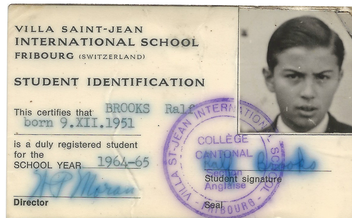  Student Identification Card for  Villa Saint Jean International School  1964- 1965