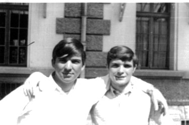  PHOTO Villa St Jean Joe Stivers and Jim Clement in front of the refectory  