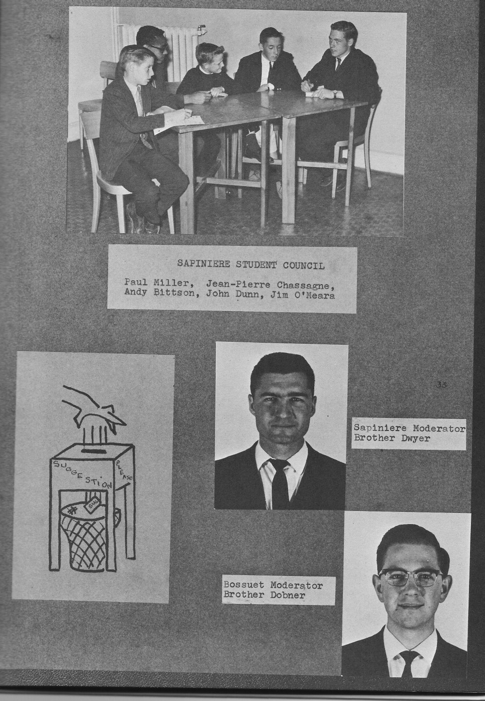 Student Council Photos  2 for for Villa Saint Jean International School  1964 Yearbook Le Chamois