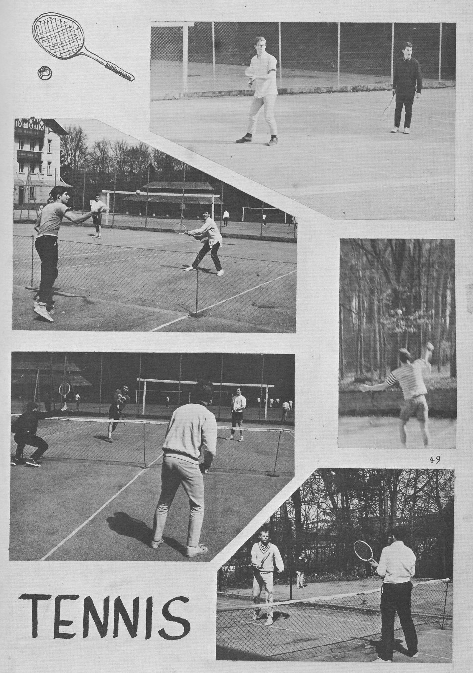 Tennis Photos  for Villa Saint Jean International School  1964 Yearbook Le Chamois