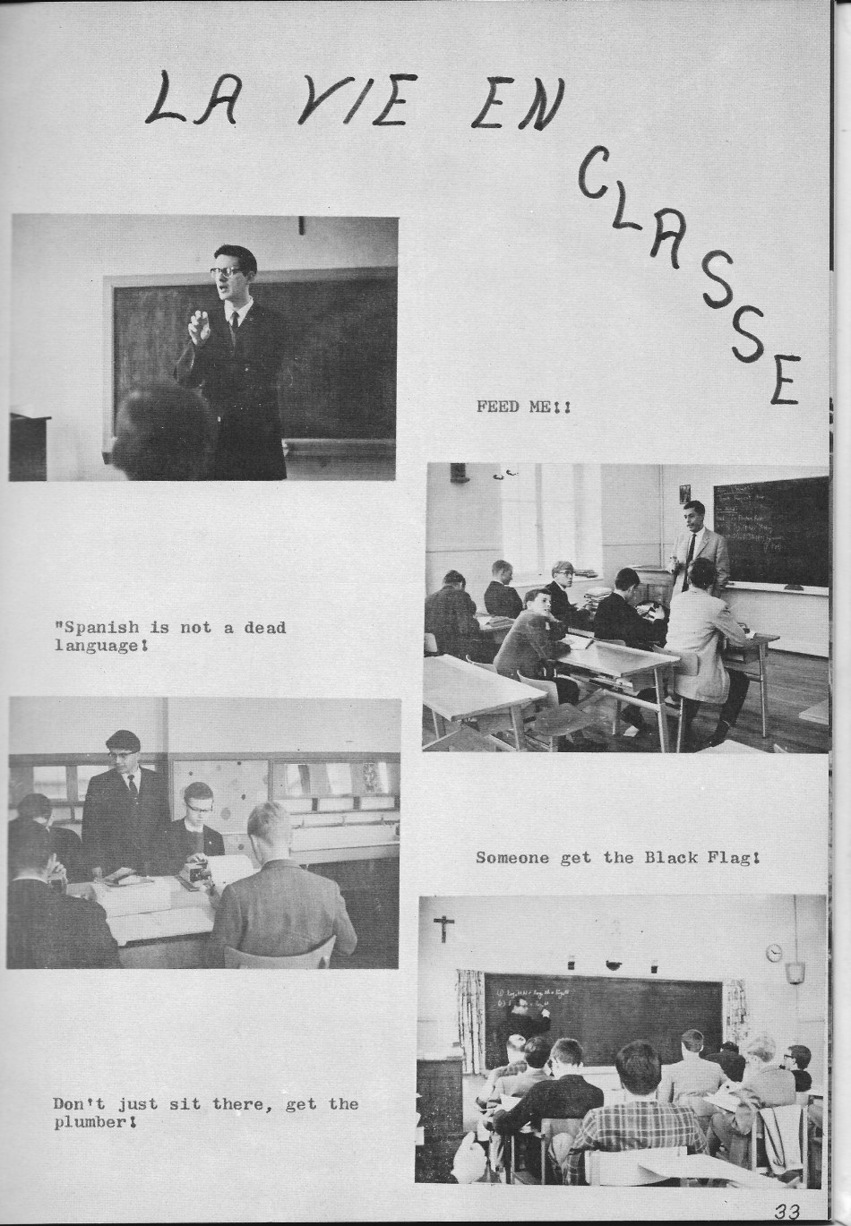 Classroom  PHOTOs 1  for Villa Saint Jean International School  1965 Yearbook Le Chamois