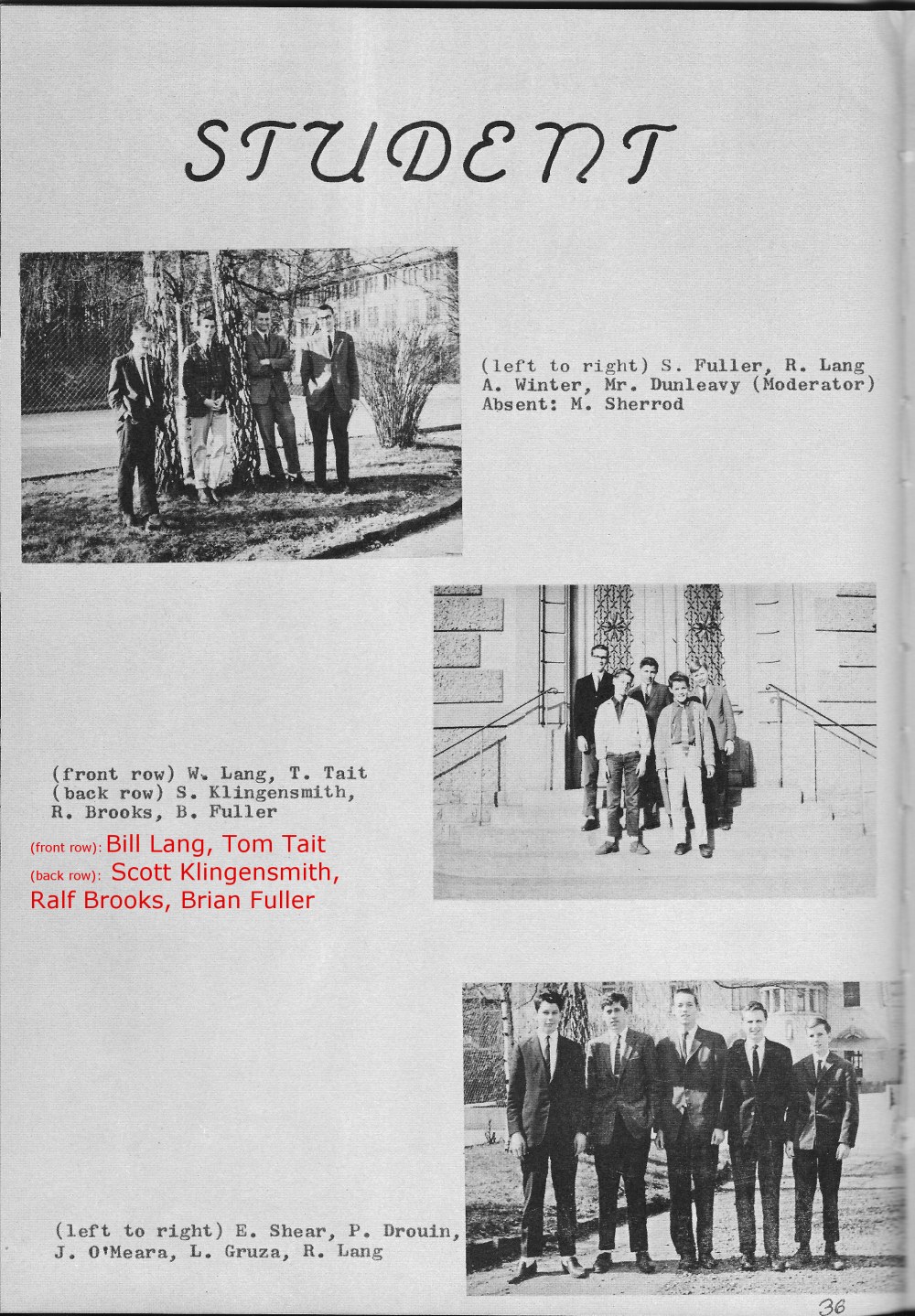 Student Council  PHOTOs 1  for Villa Saint Jean International School  1965 Yearbook Le Chamois