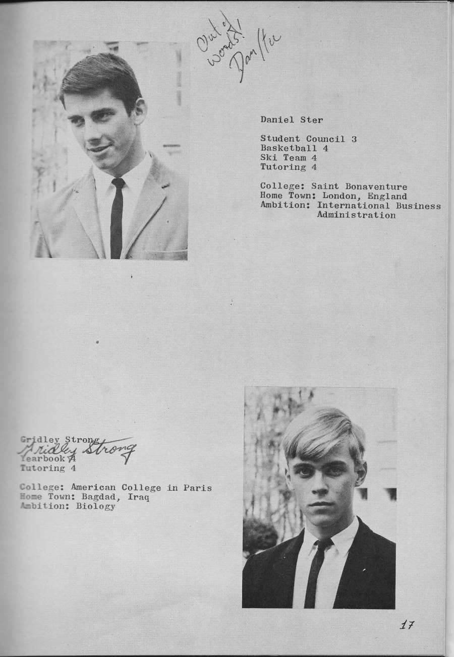 SENIORS PHOTOs 4  for Villa Saint Jean International School  1965 Yearbook Le Chamois