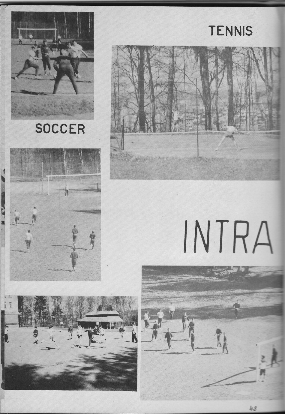 Intramurals  Soccor Tennis  PHOTOs   for Villa Saint Jean International School  1965 Yearbook Le Chamois