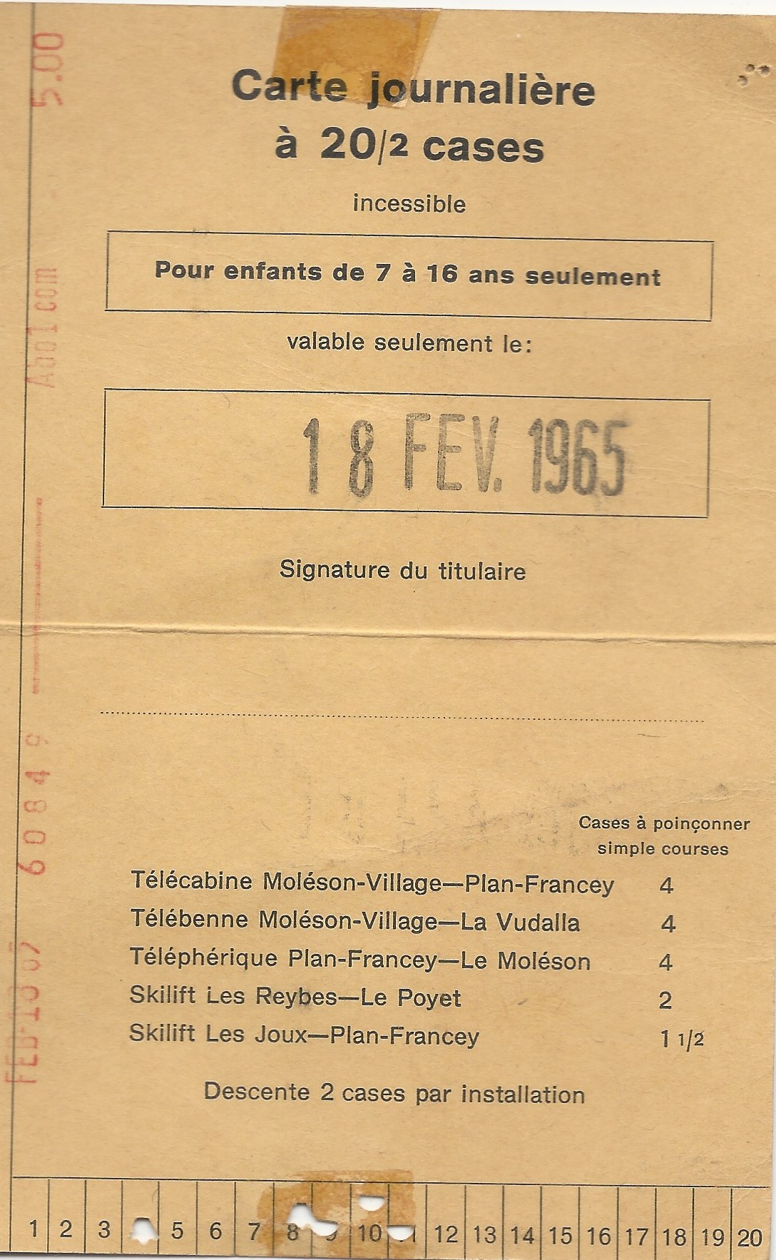  Ski Lift Card 2 from Villa Saint Jean International School  1964 Outing