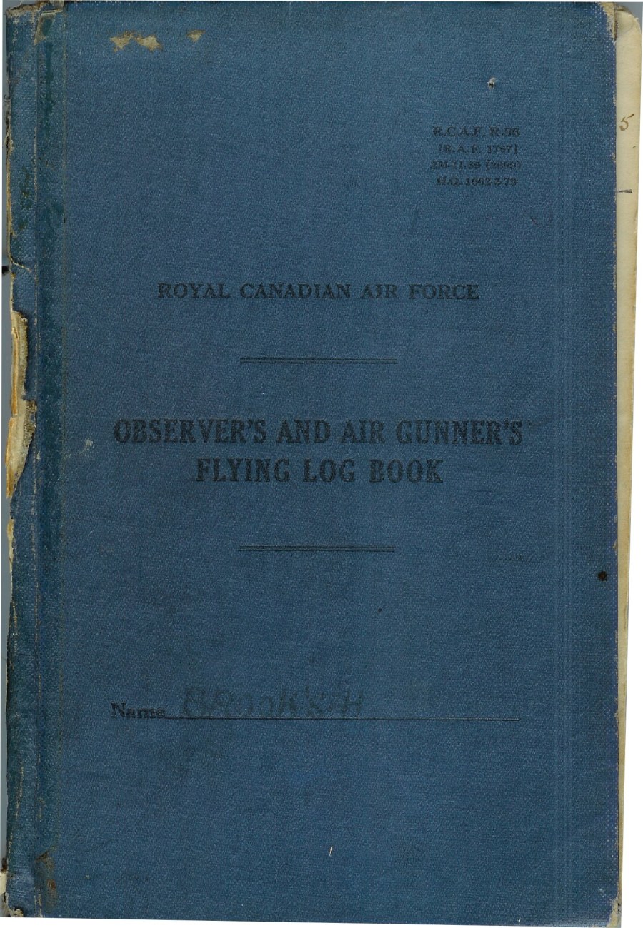 Image of Hubert Brooks RCAF WW2 Observor and Gunners Flying Log Book