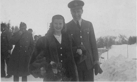 Photo: Barbara Ann Scott and Sandy Watson just prior to wedding of Hubert Brooks to Birthe Grontved