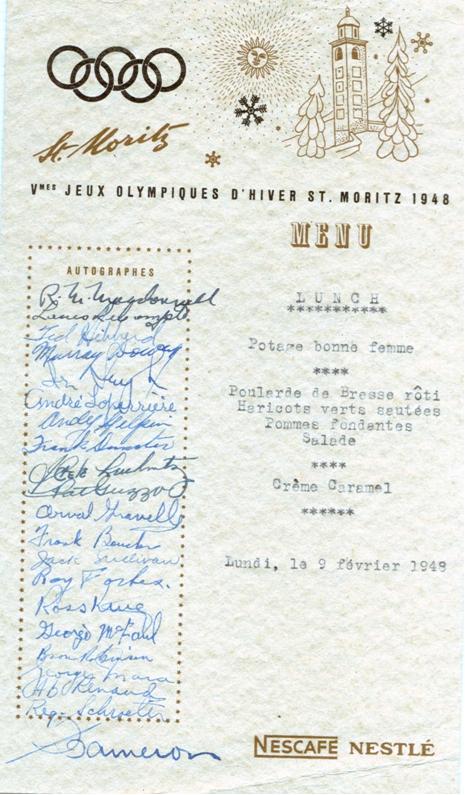 Photo: Hubert & Birthe Brooks Wedding reception souvenir "menu" signed by guests including RCAF Flyers