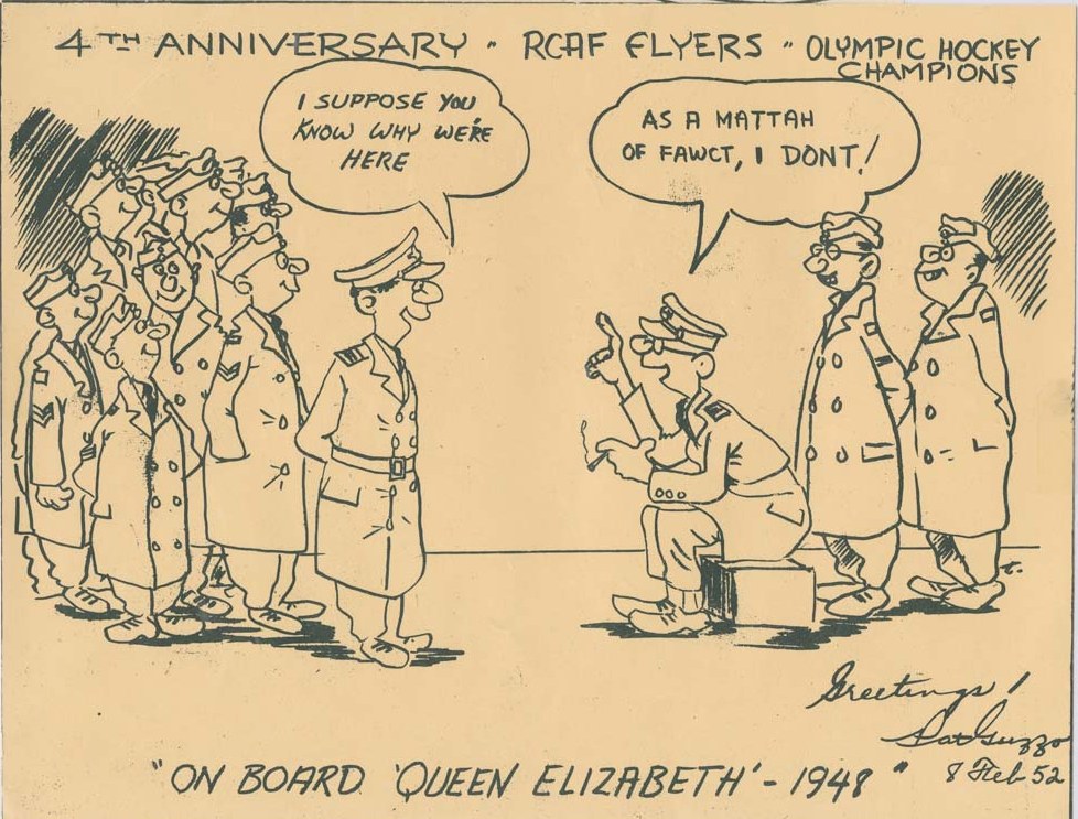 Image: 4th ANNIVERSARY 1952 R.C.A.F. FLYERS Commemerative Cartoon 