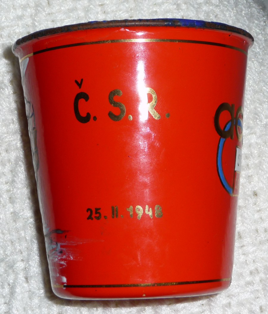 Image 3 of Souvenir " Red Cup" offered to each of RCAF Flyers in Budĕjovice CZECHOSLOVAKIA