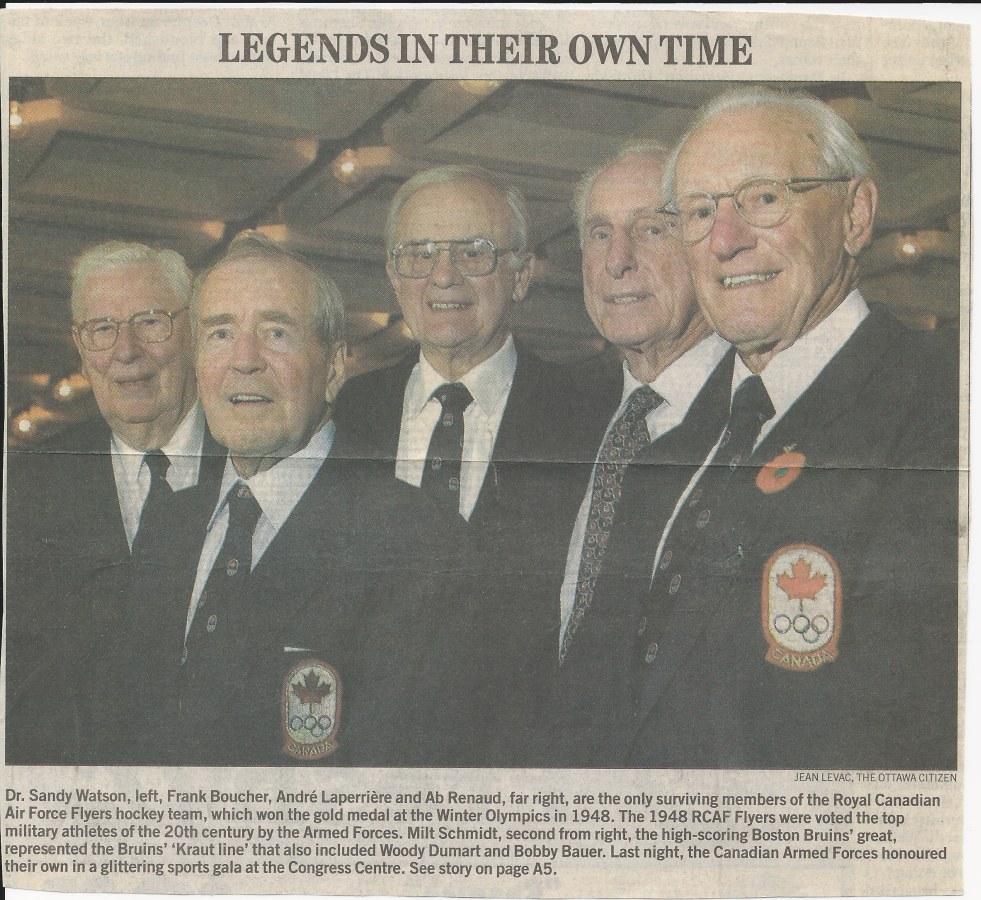 Photo: November 1971 News Photo RCAF Flyers Inducted into Armed Forces Sports Hall of Fame