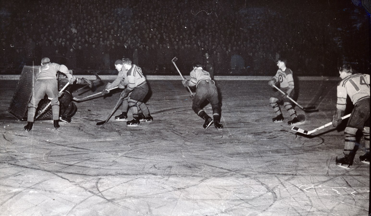 Photo: RCAF Flyers vs Sweden in post Olympic Exhibition Game at Stockholm