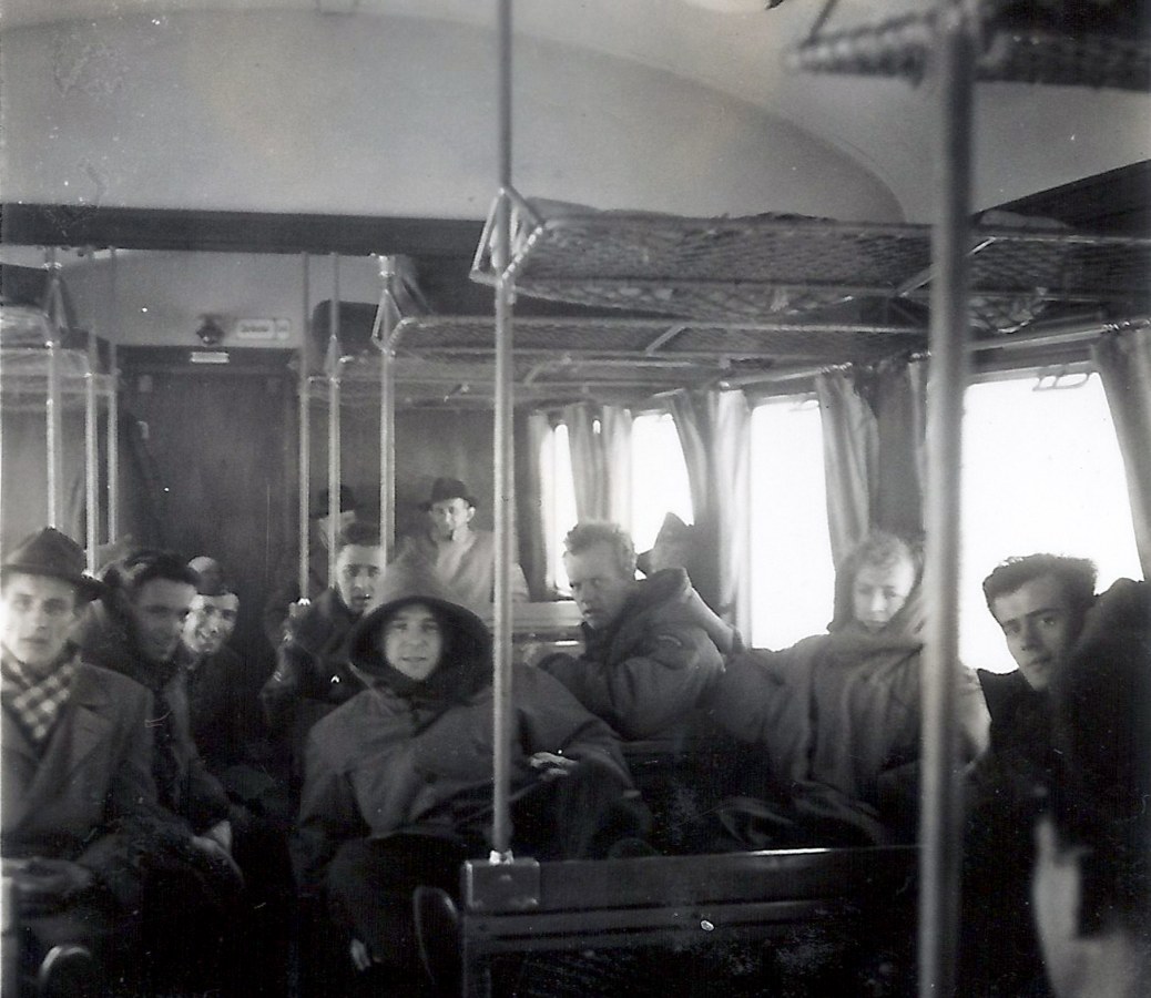 Photo: RCAF Flyers on Train in Czechoslovakia