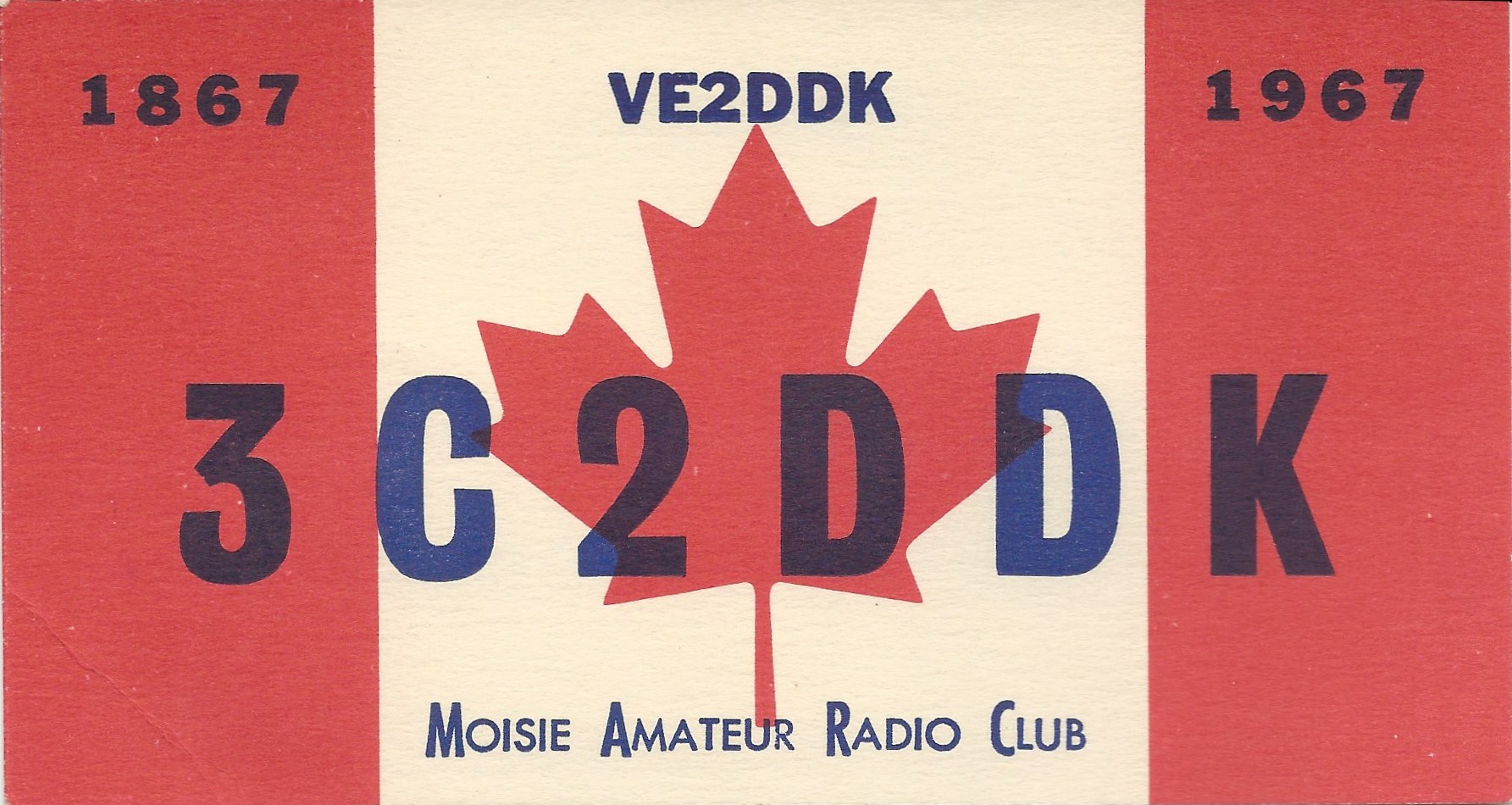 Postcard Call Sign for Amateur Radio Club at RCAF Moisie Sent to Contacted Party 