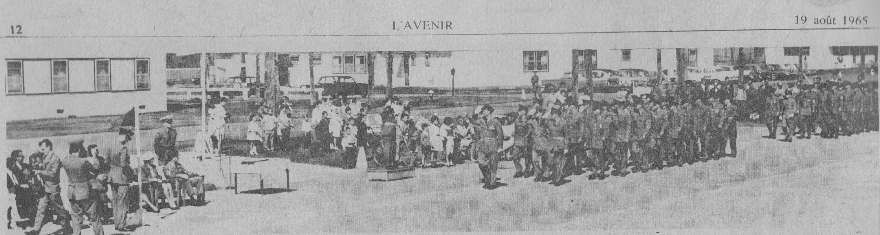 Sept Iles newspaper L'Avenir coverage of Hubert Brooks assuming command of RCAF Moisie 2