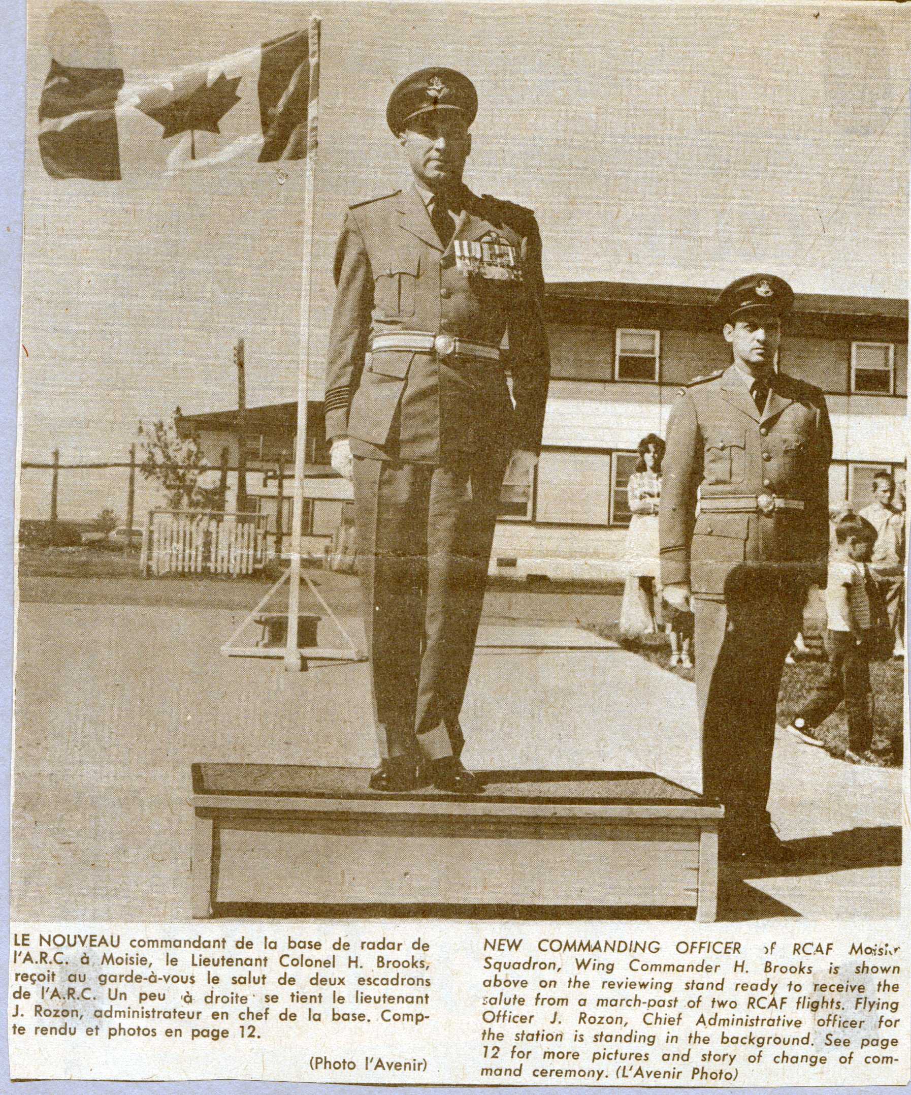 Sept Iles newspaper coverage of Hubert Brooks assuming command of RCAF Moisie 3