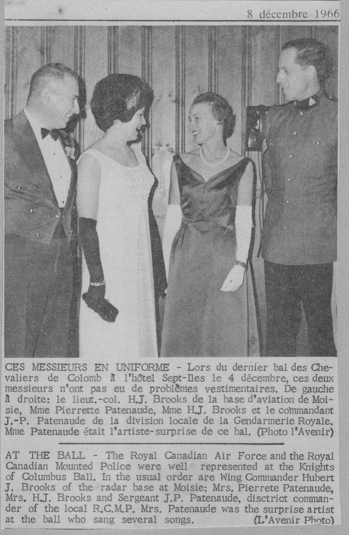Photo: W/C Hubert Brooks and Wife Birthe Brooks at Ball