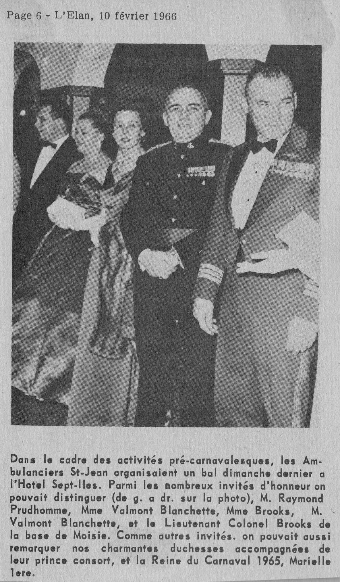 Photo: W/C Hubert Brooks and Wife Birthe Brooks at St Jean Ambulance Ball 