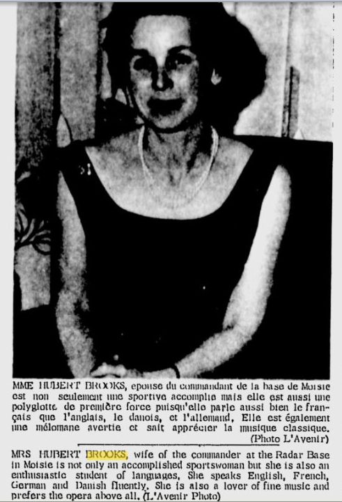 Photo: L'Avenir May 3, 1966 photo accompanying article on Birthe Brooks  