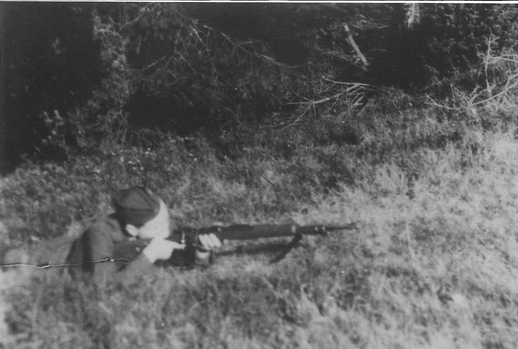 Photo:  Józef Węglarz  ps Mały  Preparing for Nazi Ambush 1944 