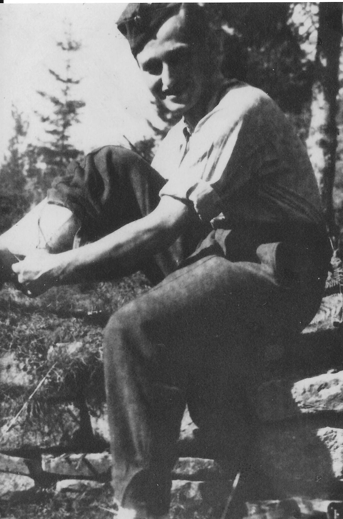 Photo:  Józef Węglarz  ps Mały  at YMCA Camp 1944 