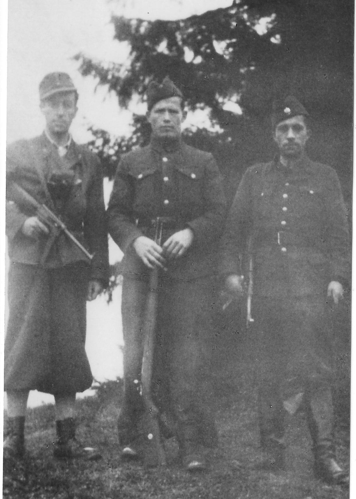 Photo:   Adam Hubiszta ps Łoś, Władysław Kępa  ps Ferdek and Jósef Sojka  ps Soika in 1944  