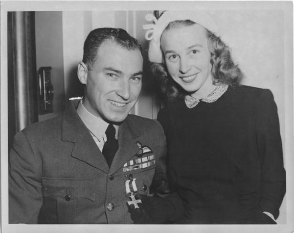 Photo Hubert Brooks as wife exams Military Cross 