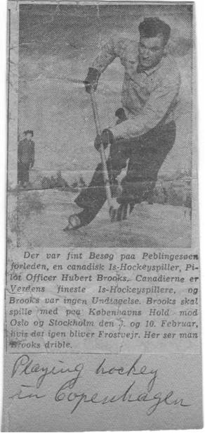 IMAGE: Danish Newspaper Article re Hubert Brooks and Kobenhavns Hold hockey team