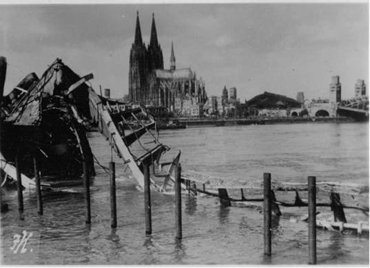 PHOTO 3: Bomb Damage around Dom Cathedral in Cologne