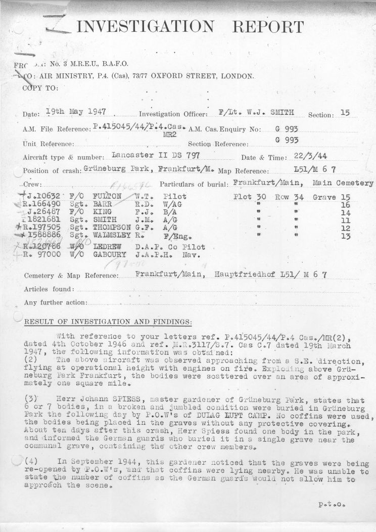 PHOTO: Page 1 MREU 19-May-1947 from Brooks' Unit