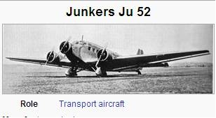 Photo of Junkers J.U. 52 aircraft