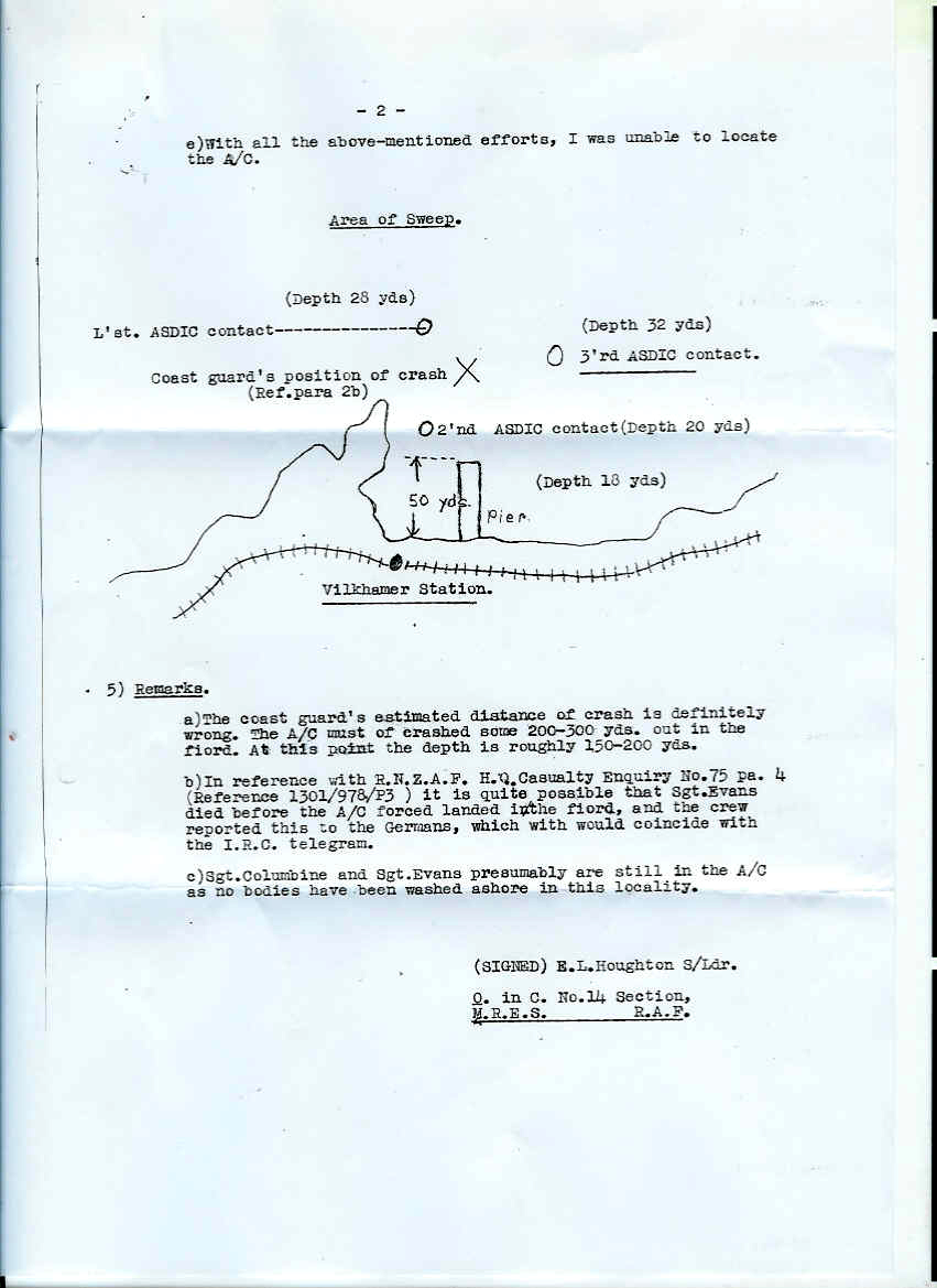 Image of Hubert Brooks MRES Casualty Enquiry Report N 75 page 2 of 2