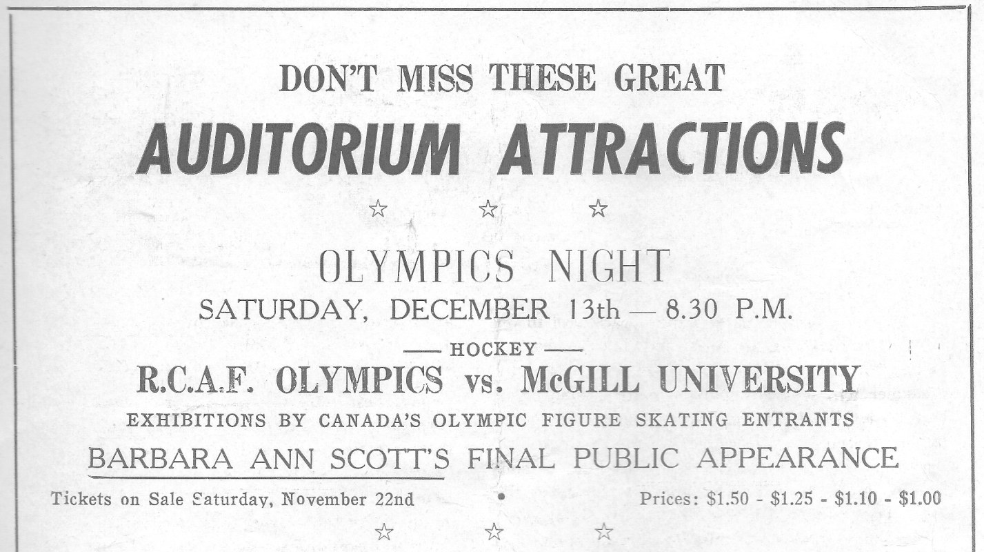 IMAGE: AD2 for RCAF Flyer Olympic Night Appearance at the Auditorium