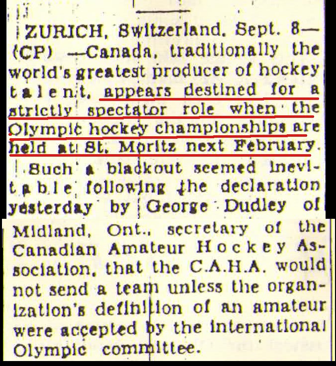 Image: Ottawa_Citizen Sept 8 1947 Olympic Hockey Without Canada