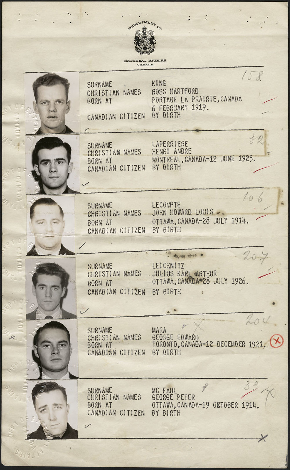 Photo: RCAF Flyer Passport Photos Page 3