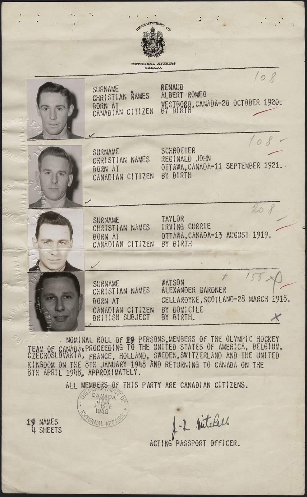 Photo: RCAF Flyer Passport Photos Page 4