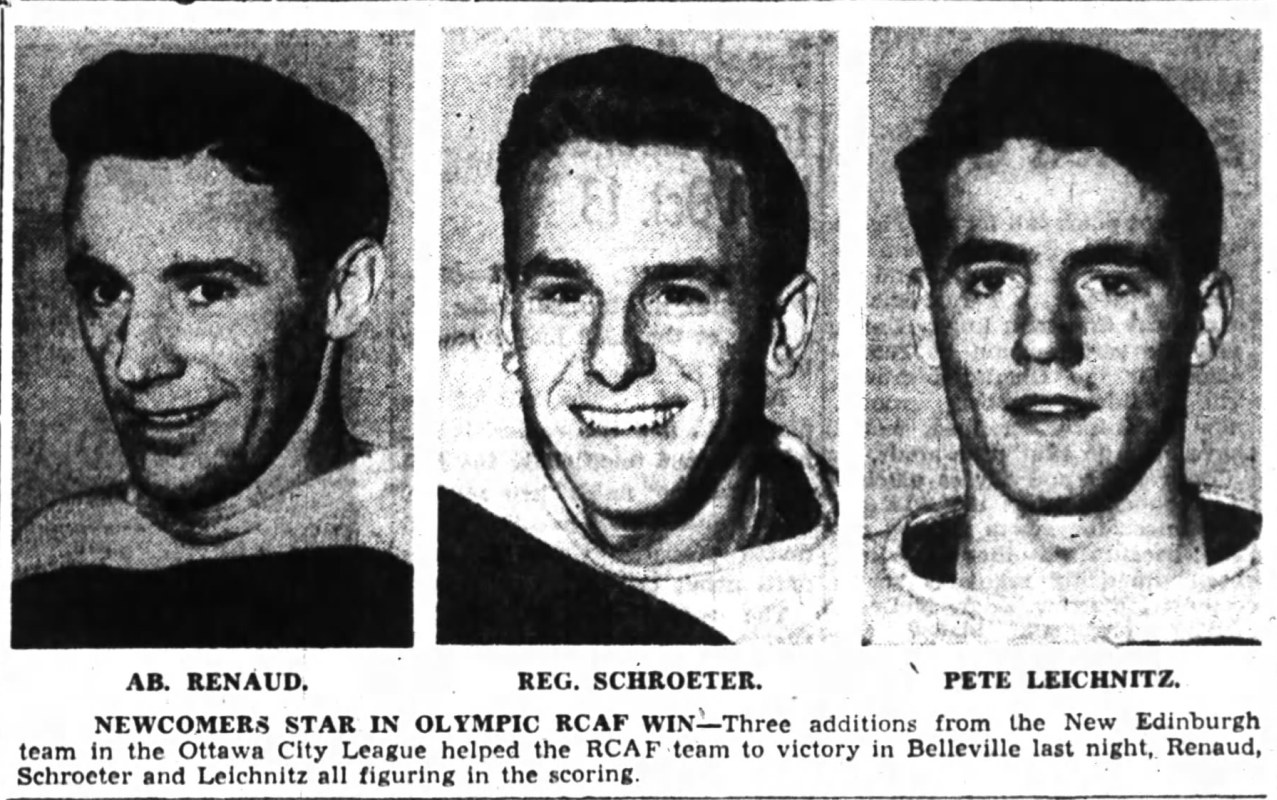 Image: RCAF Flyers Renaud Schroeter Leichnitz in Win in Belleville