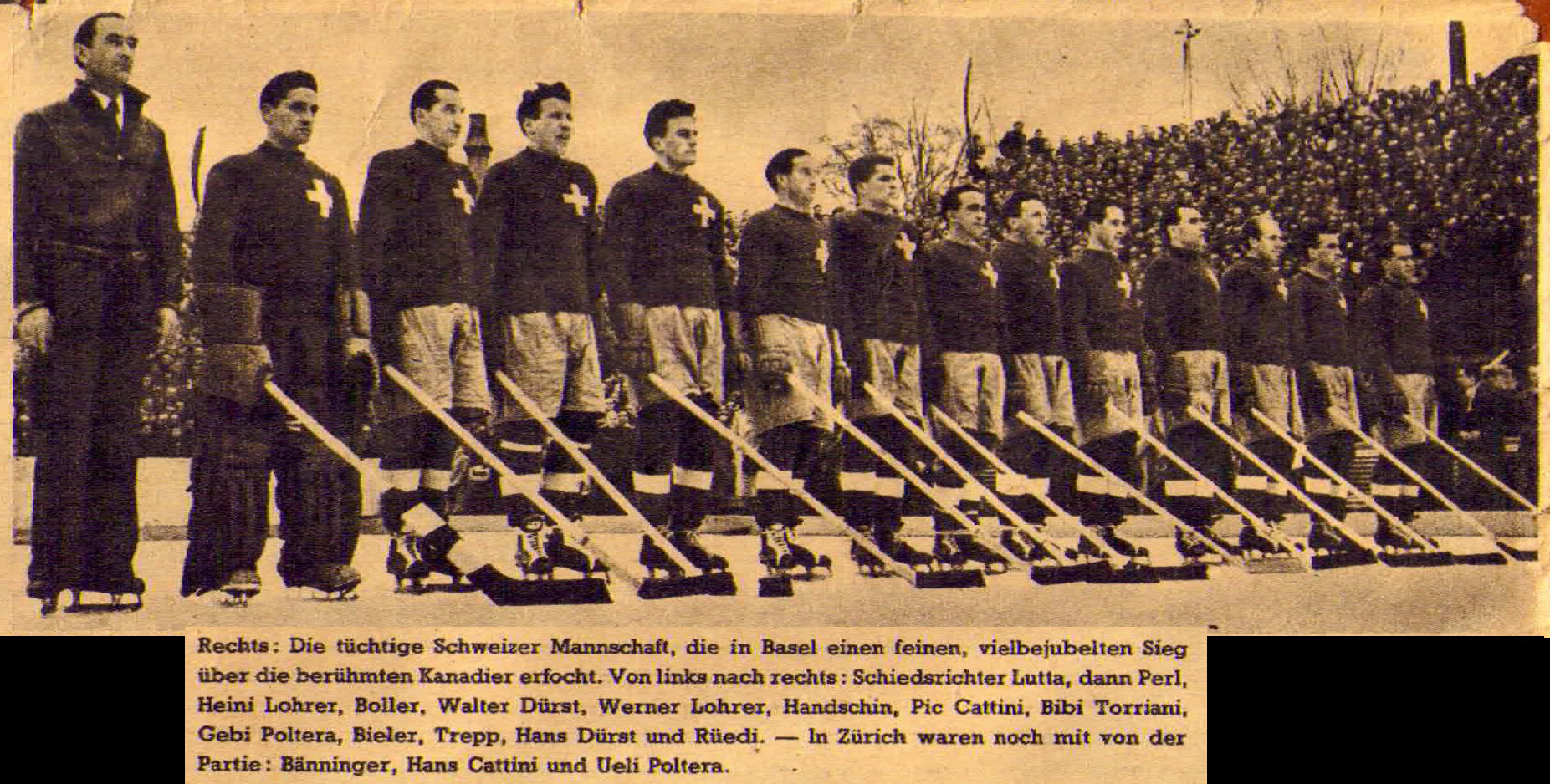 Photo:  Page 4 of January 27  1948 Swiss Magazine TIP  Swiss National Team at Basel