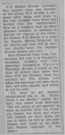 Image: News article concerning Hubert Brooks pending marriage