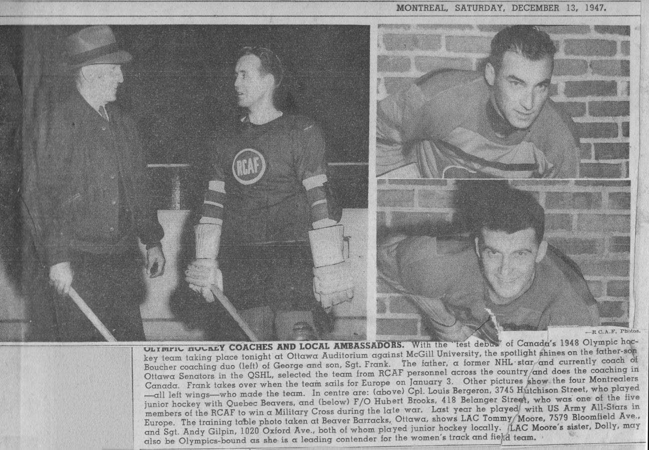 Image: Montreal Star Saturday December 13 1947 picture prior to Olympic Night