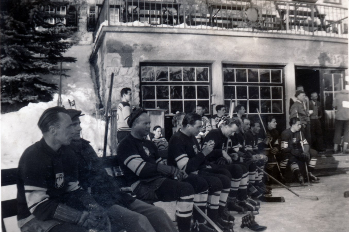 Photo:Pre Game PHOTO of Austria vs RCAF Flyers at 1948 Winter Olympics