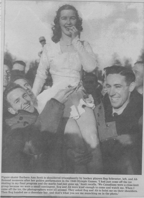 Photo: Barbara Ann Scott after Olympic Gold Medal Win